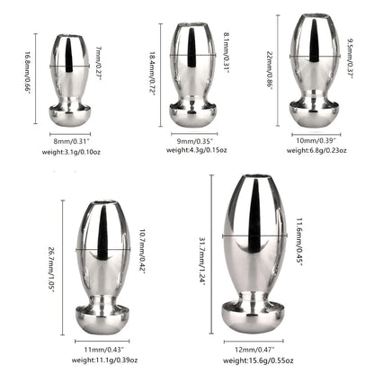 Spindle Smooth Stainless Steel Penis Penis Plug Dilator Cum Thru Cather Urethral Plug Dilator Sounds Cathe Hollow Tube