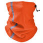 Winter Fleece Neck Warmer Reflective Neck Gaiter with Adjustable Drawstring Skiing Windproof Ski Neck Gaiter for Skiing Hiking