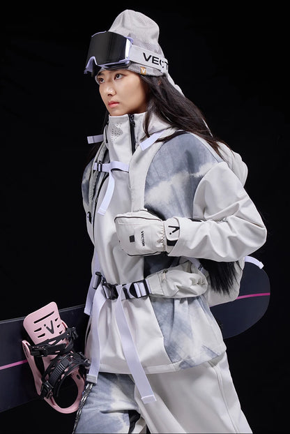 VECTOR Men and Women Splicing Skiing Skiing Top Waterproof Windproof Warm Durable Indoor and Outdoor Skiing Snowboard Jacket