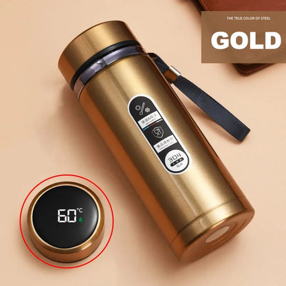 StainlessSteel Thermos Bottle with LED Temperature Display, 500-1000ML