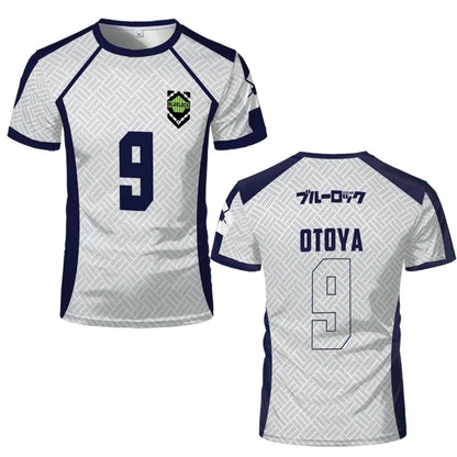2026 Summer New Men's Blue Lock Anime Football Shirt T-shirt Women's Round Neck Sports Top Casual Short Sleeve T-shirt