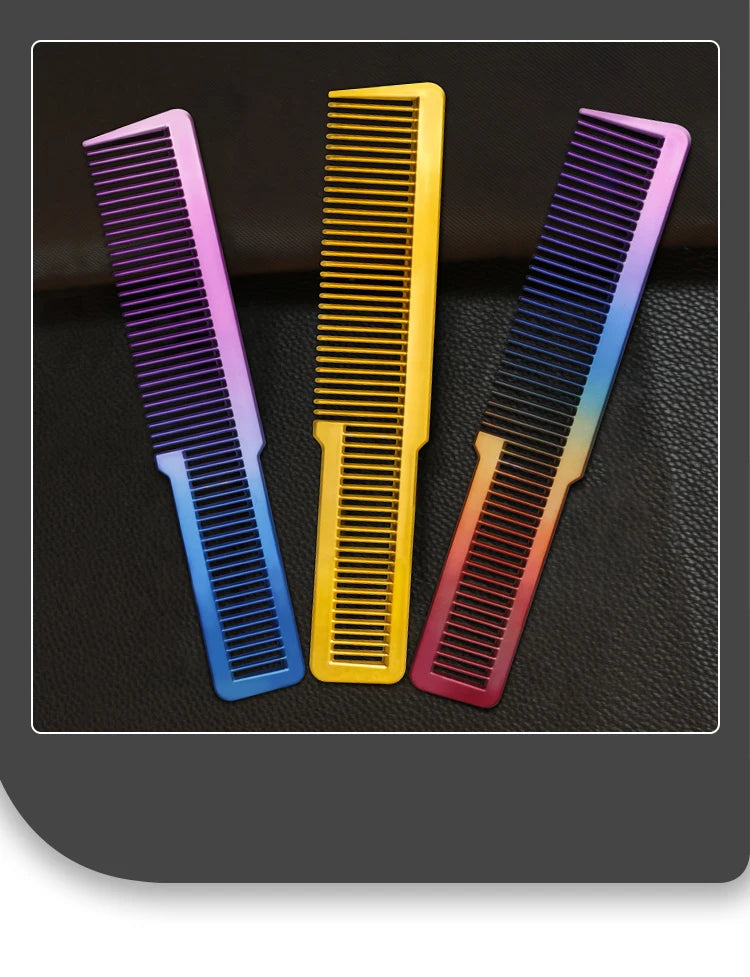 Professional Electroplated Clipper Comb 3 Colors Barber Comb Stylist Styling Tool Accessories Salon Anti-static Hair Cut Comb