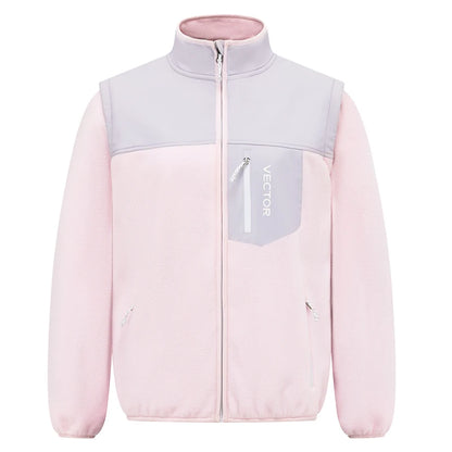 VECTOR Brand Fleece Jacket with Detachable Sleeves for Windproof Warm Anti-static Outdoor Sports Skiing Hiking Daily Wear