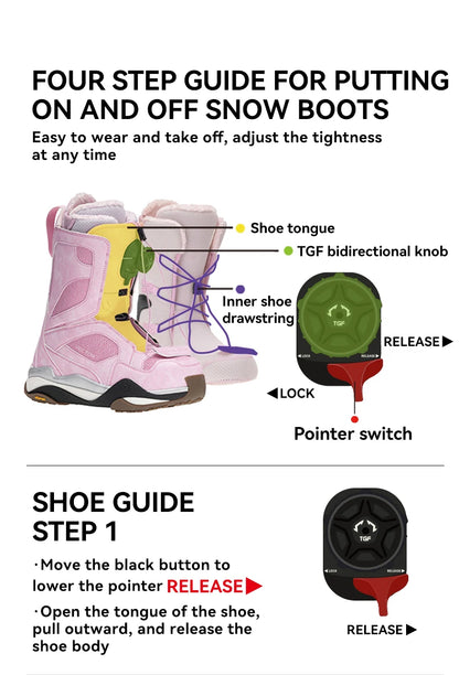 VECTOR Professional Women Man Ski Shoes Warm Waterproof Snowboard Boots Non-slip Leather Breathable Snow Ski Boots Ski Equipment