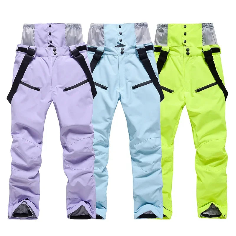 Women's and Men's Ski Pants Windproof Waterproof Snowboarding Pants Winter Outdoor Warm Snow Sports Pants Men Women Skiing