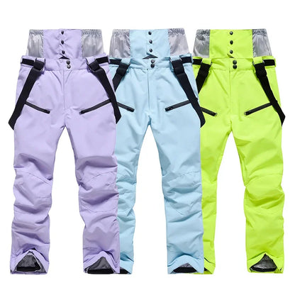 Women's and Men's Ski Pants Windproof Waterproof Snowboarding Pants Winter Outdoor Warm Snow Sports Pants Men Women Skiing