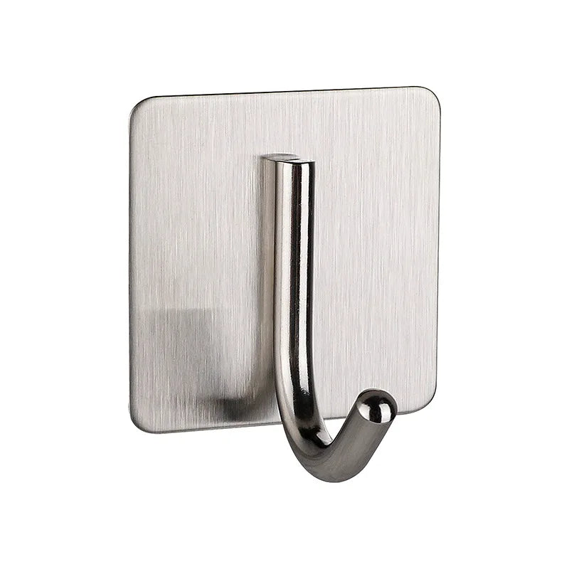 High Quality 304 Stainless Steel Self Adhesive Hooks Shower Bath Hook Kitchen Hanger Bathroom Hook Household Wall Hanger