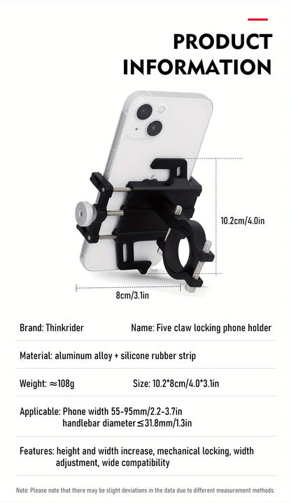 ThinkRider Bicycle Mobile Phone Rack Aluminum Mountain Road Car Navigation Takeout Rider Driving Special Support