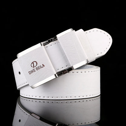 New men's belt korean fashion smooth buckle business casual belt fashion young men's trouser designer luxury brand belts