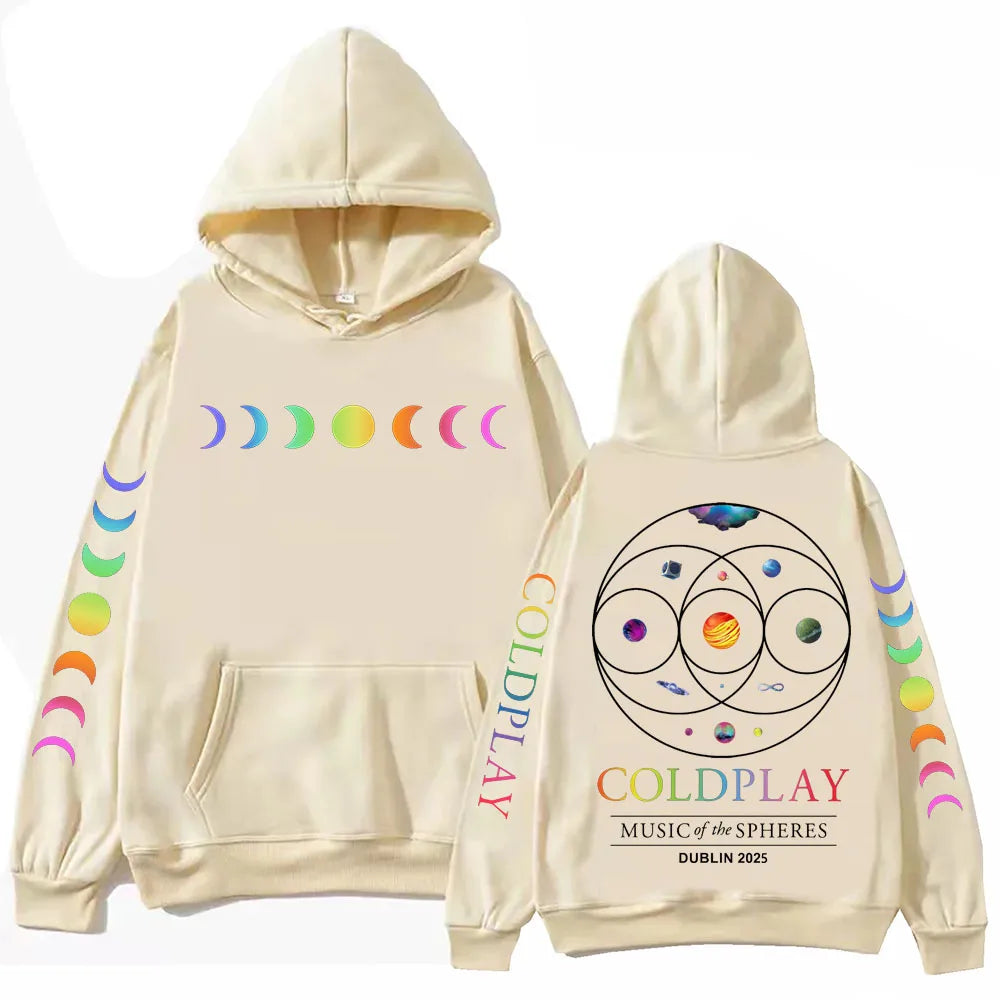 Cold-play 2025 Music of the Spheres World Tour Hoodie Harajuku Hip Hop Pullover Tops Sweatshirt Gift