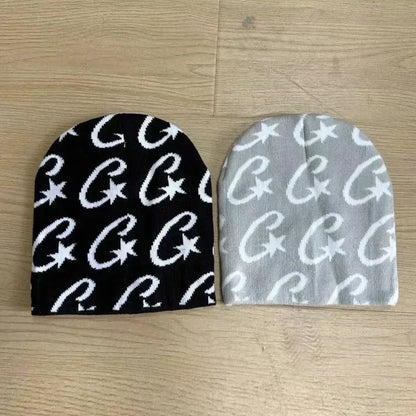 Couple Knitted Caps Hip-hop Trendy Beanie Hat 2024 Letter Jacquard Women Male Winter Hot Girl Warm Knitted Hat Balaclava Beanies