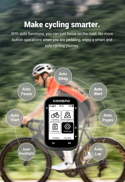 COOSPO CS500 Route Navigation Bike Computer GPS Cycling Odometer Wireless Bicycle Speedometer Cycle Stopwatch ANT+ Bluetooth5.0