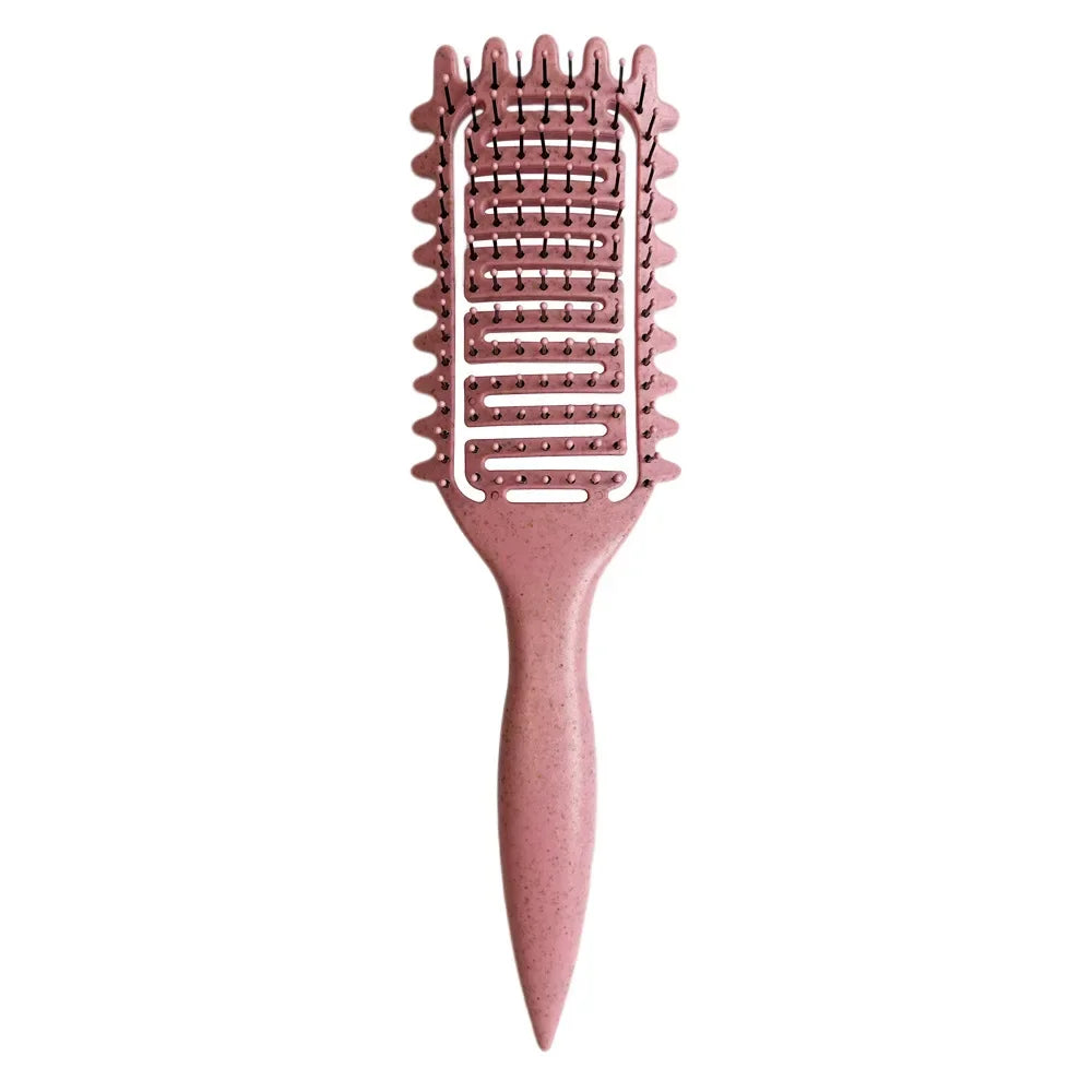 3 in 1 Curl Define Styling Brush Hollow Out Detangling Hair Brush Tangled Hair Comb