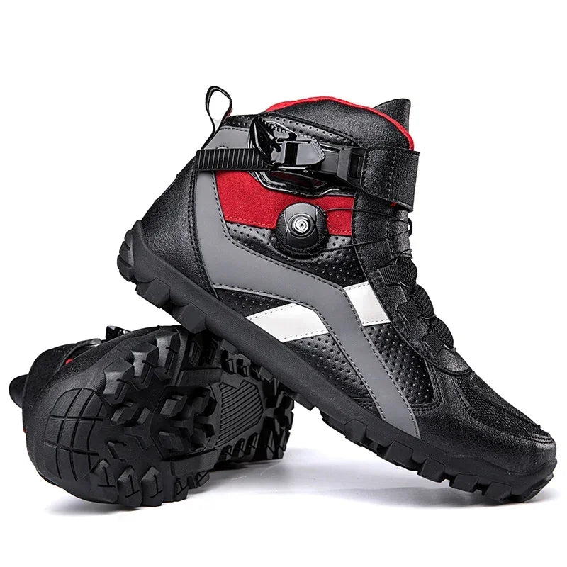Men's motorcycle motocross mid shoes non-slip wear-resisting motos motorcyclist Enduro boots Moto touring riding for all season