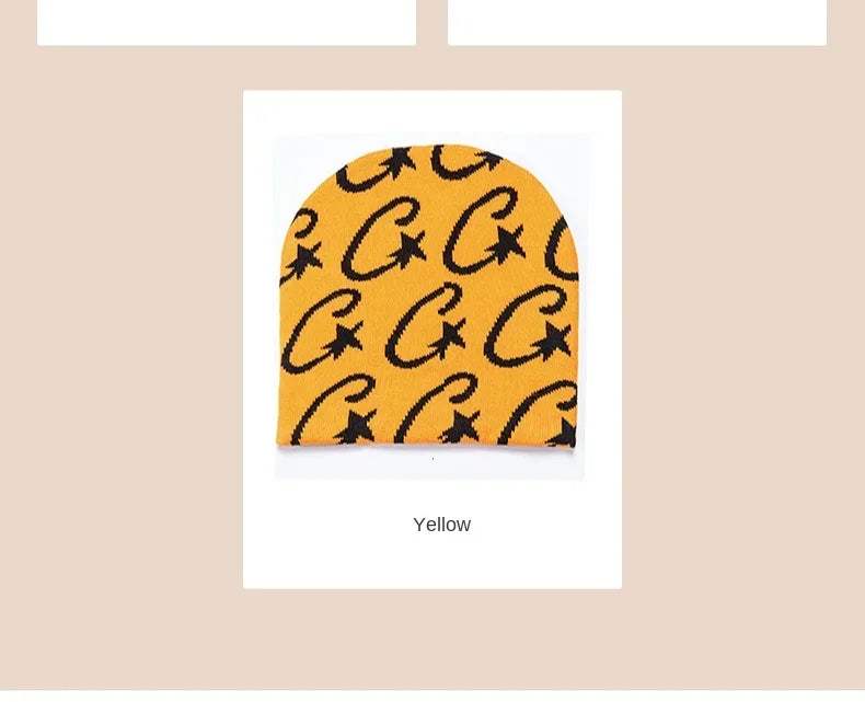 Couple Knitted Caps Hip-hop Trendy Beanie Hat 2024 Letter Jacquard Women Male Winter Hot Girl Warm Knitted Hat Balaclava Beanies
