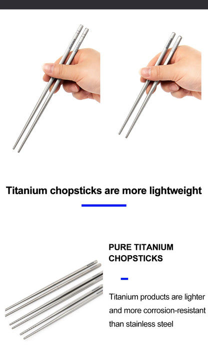 Widesea Camping Titanium Chopsticks Tableware Detachable Chopsticks Hiking Traveling Picnic Equipment Supplies Dinnerware