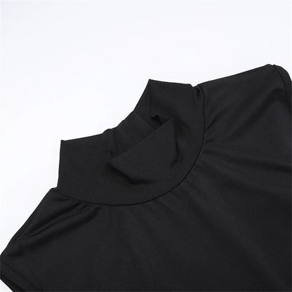 Nibber Cross Bandage Dress Women Y2K Butterfly Metal Hollow Backless Sleeveless Fitness Midnight Club Summer Vacation Bodyco