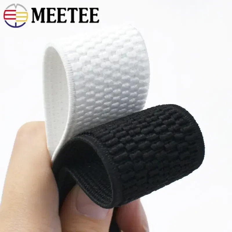 1-5M Meetee 2.5-10cm Black Elastic Bands Stretch Rubber Webbing Tapes for Skirt Waistband Belt DIY Clothing Sewing Accessories