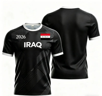 Iraq Style 2026 Special Fan Jersey, Green Flag Print Soccer Shirt, Lightweight Breathable Sports Top for Men, Fans & Collectors