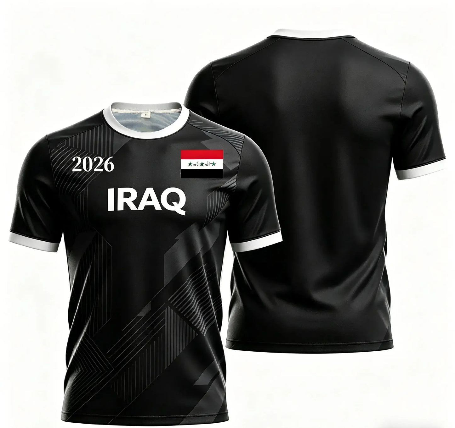 Iraq Style 2026 Special Fan Jersey, Green Flag Print Soccer Shirt, Lightweight Breathable Sports Top for Men, Fans & Collectors