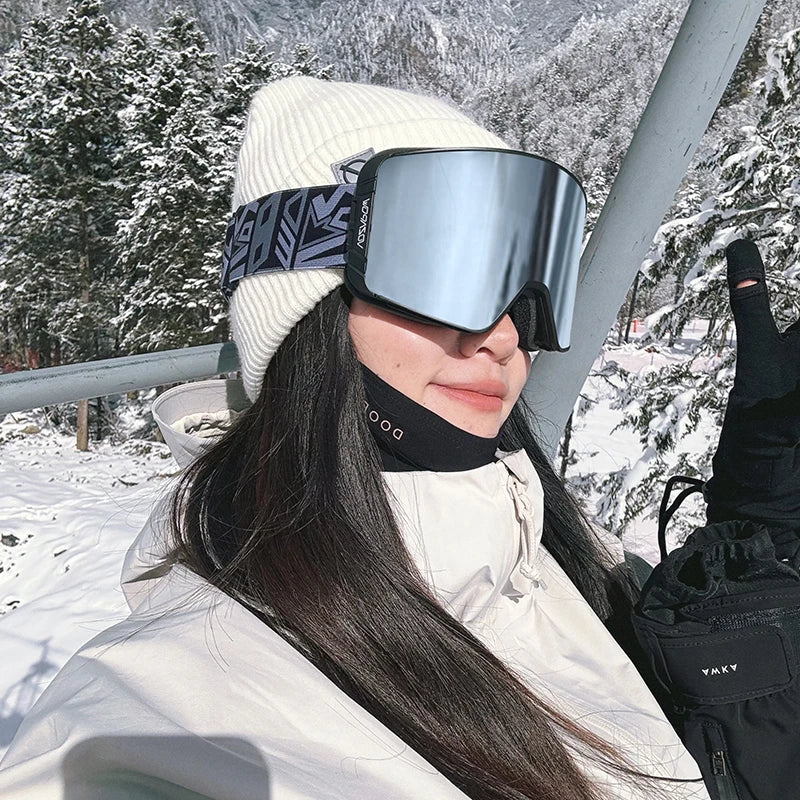 Vozapow Ski Goggles Magnetic Double Layer Anti Fog Professional Skiing Mask Men Women Super View Snowboard UV400 Snow Sunglasses