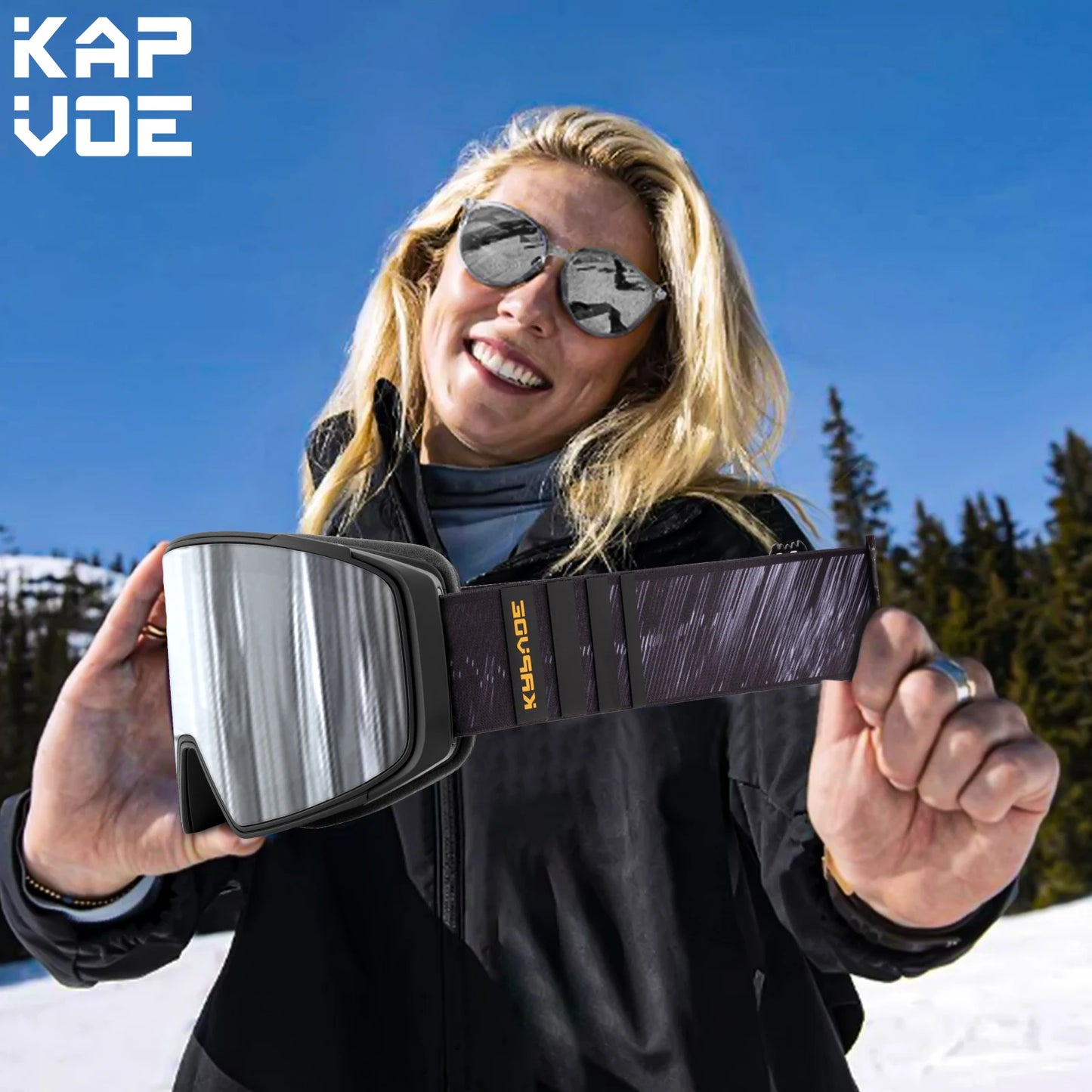 KAPVOE Outdoor Sports Ski Glasses Anti-fog High Definition Magnetic Lens UV400 Protection Ventilation Ski Glasses Man Woman