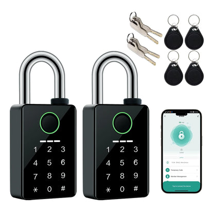 Tuya Password Bluetooth Padlock Touch Screen RFID IC Card Key Home Security Waterproof Cabinet Electronic Bag Luggage Padlock