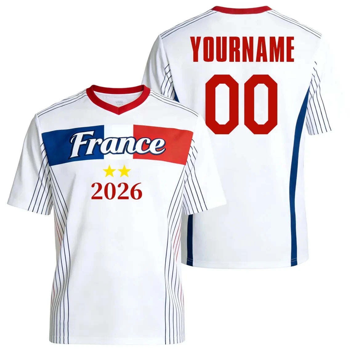 2026 France Flag Print Football Jersey Custom Name Number Quick Dry Sports Tees For Soccer Fans Training Uniform Dropshipping