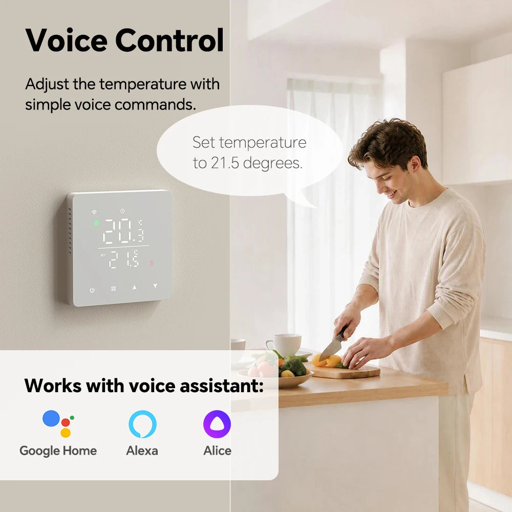 Beok Tuya Wifi Heating Thermostat Smart Home Thermoregulator for Warm Floor Gas Boiler Water Heating Work with Google Alexa