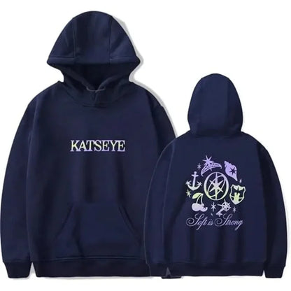 Katseye hombres y mujeres Casual sudaderas con capucha de gran tamaño jerseys de manga larga espesar pareja Sudadera con capucha