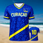 2026 Curacao Tribal Print Football Shirt Jersey Men Breathable Sport T-shirt National Team Inspired Casual Soccer Tops for Fans