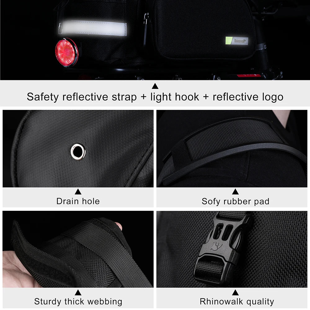 Rhinowalk Bicycle Pannier Bag Multifunctional Bike Rack Bag Trunk Saddle Cycling Large Capacity Travel Bag MTB With Rain Cover