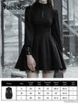 Halloween Gothic Grunge Punk Women Dress Long Sleeve Lace Slim Black Dresses 2025 New Y2K Harajuku Lolita Fairy Core Party Dress