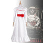 Movie Annabel Cosplay Costume For Women Kids Adult Halloween Costumes And Wig Horror Scary Fancy White Dress Outfits MN13
