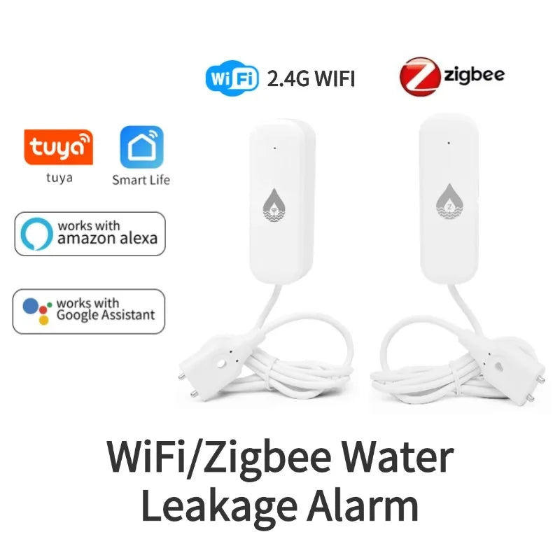 Tuya WiFi/Zigbee Water Leakage Alarm Sensor Smart Home Flood Leak Detector Smart Life Products App Remote Monitoring