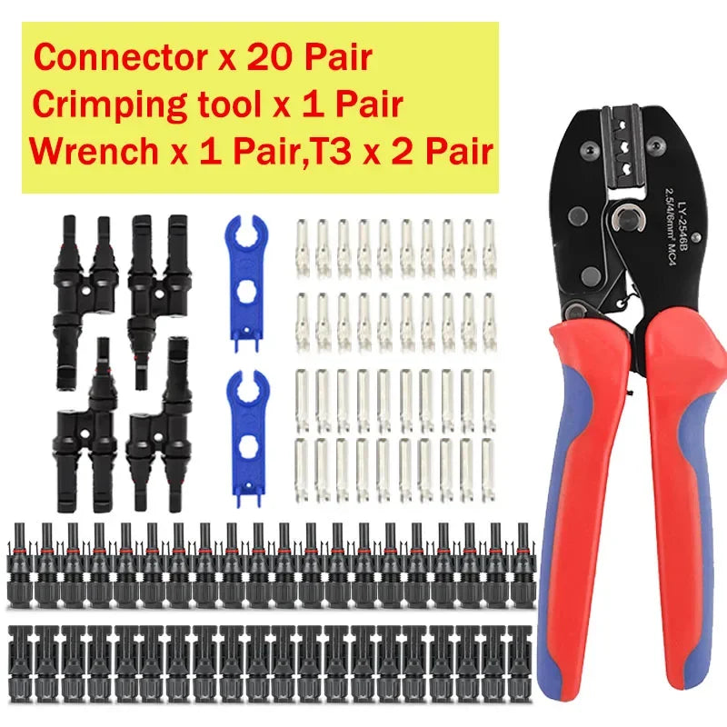 200/100/40/20/10 Pcs Photovoltaic Solar Connectors - 1000V 30A, 2.5/4/6mm² for PV/MC Cable, Panel Connectors Kit