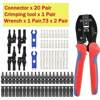200/100/40/20/10 Pcs Photovoltaic Solar Connectors - 1000V 30A, 2.5/4/6mm² for PV/MC Cable, Panel Connectors Kit
