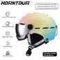 Horntour professional integrated ski helmet anti-collision warmth men and women outdoor single board double board ski equipment