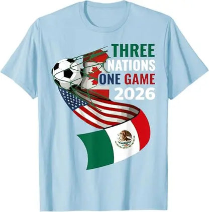 Host Canada Mexico USA Three Nations One Game 2026 Soccer T-Shirt Y2k Football Lover Graphic Apparel Cool Boys Fashion Clothing