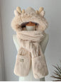 Fashion Elk Antlers Plush Hat Scarf Gloves Women's Winter Ear Protector Thickened Lei Feng Hat Cycling Ski Cap Wind Proof
