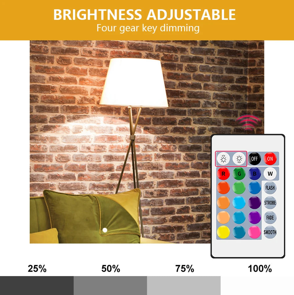 LED RGB Lamp Spotlight Bulb E27 E14 GU10 B22 AC120V 230V Bombillas LED 6W 10W IR Remote Control Led Smart RGBW Lamp Home Decor