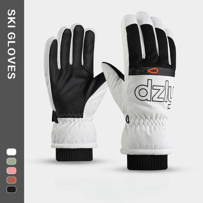 Winter Ski Gloves Fleece-lined Thickened Outdoor Riding Waterproof Windproof Non-slip Touchscreen Warm Gloves for Men and Women