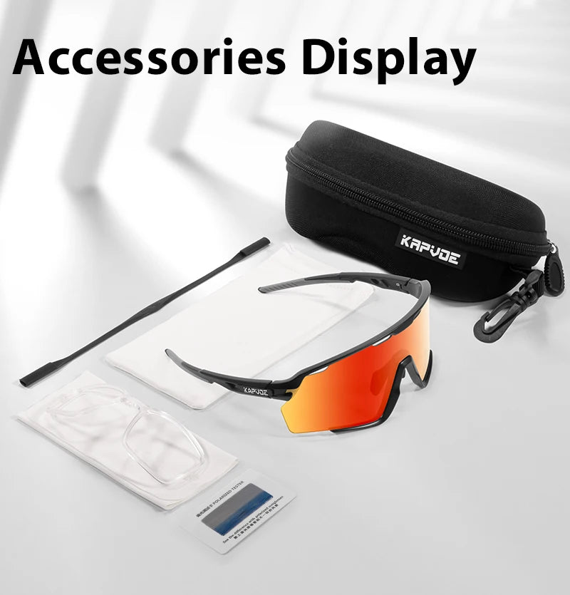 KAPVOEPolarized Cycling Glasses TR90 Frame Men Women Sports Running Eyewear MTB Bicycle Sunglasses Road Bike Glasses
