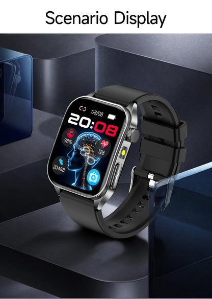 2025 New Mcro Phsical Examination 650nm Laser Therapy ECG Urci Acid Blood Fat Smart Watch Men Blood Pressure Heart Rate Bracelet