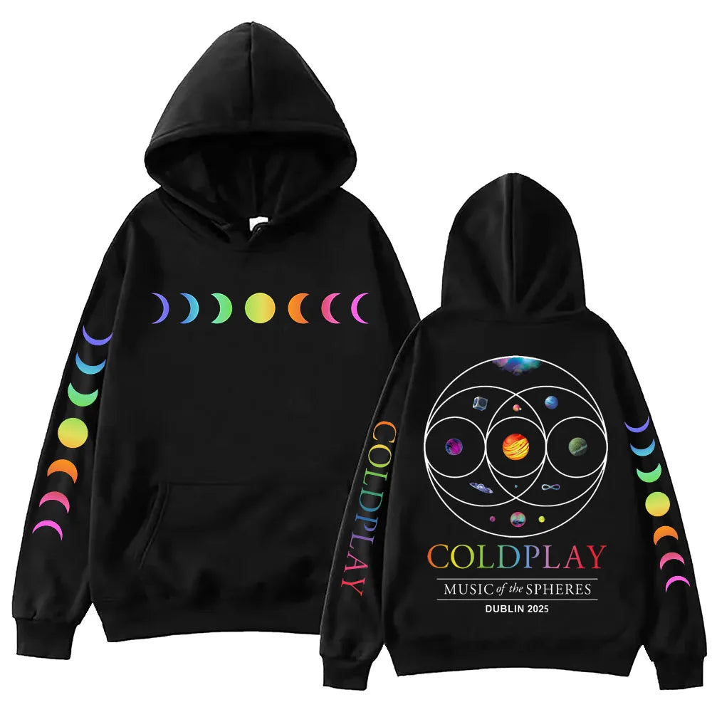 Cold-play 2025 Music of the Spheres World Tour Hoodie Harajuku Hip Hop Pullover Tops Sweatshirt Gift
