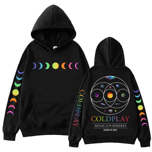Cold-play 2025 Music of the Spheres World Tour Hoodie Harajuku Hip Hop Pullover Tops Sweatshirt Gift