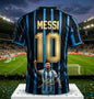 2026 Argentina No.10 Soccer Jersey | Blue White Striped 3D Print Unisex Couple Tee for World Cup Fans