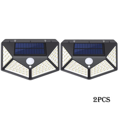 1-12 Pack Solar Lights Outdoor 100 LED Wall Lamp Motion Sensor Lights Waterproof Solar Street Light for Garden Porch Yard Garage