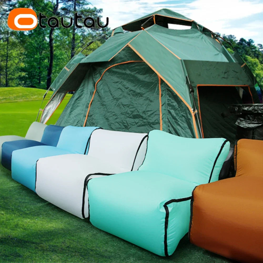 OTAUTAU Small Portable Inflatable Chair Outdoor Camping Ottoman Stool Beach Pool Floats Lounger Sofa Furniture Adults Kids SF108