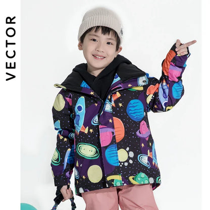 VECTOR Ski Professional Children's Ski Jacket Warm Waterproof Boys Girls Outdoor Skiing Snowboarding Winter Ski Kids